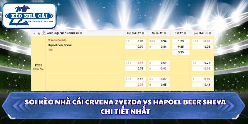 Soi Kèo Nhà Cái Crvena Zvezda Vs Hapoel Beer Sheva Lúc 01H00 Ngày 12/08 - Vòng Loại C1 4 Soi kèo nhà cái Crvena Zvezda vs Hapoel Beer Sheva chi tiết nhất