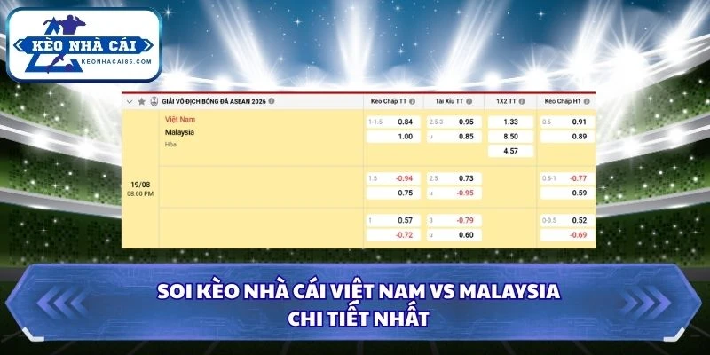 Soi Kèo Nhà Cái Việt Nam vs Malaysia Lúc 20H00 Ngày 19/08 - AFF Cup 2026 4 Soi kèo nhà cái Việt Nam vs Malaysia chi tiết nhất